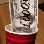cup with a million dollars